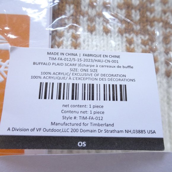 NIB Timberland Knit Long Plaid Soft Scarf OS - Picture 5 of 6